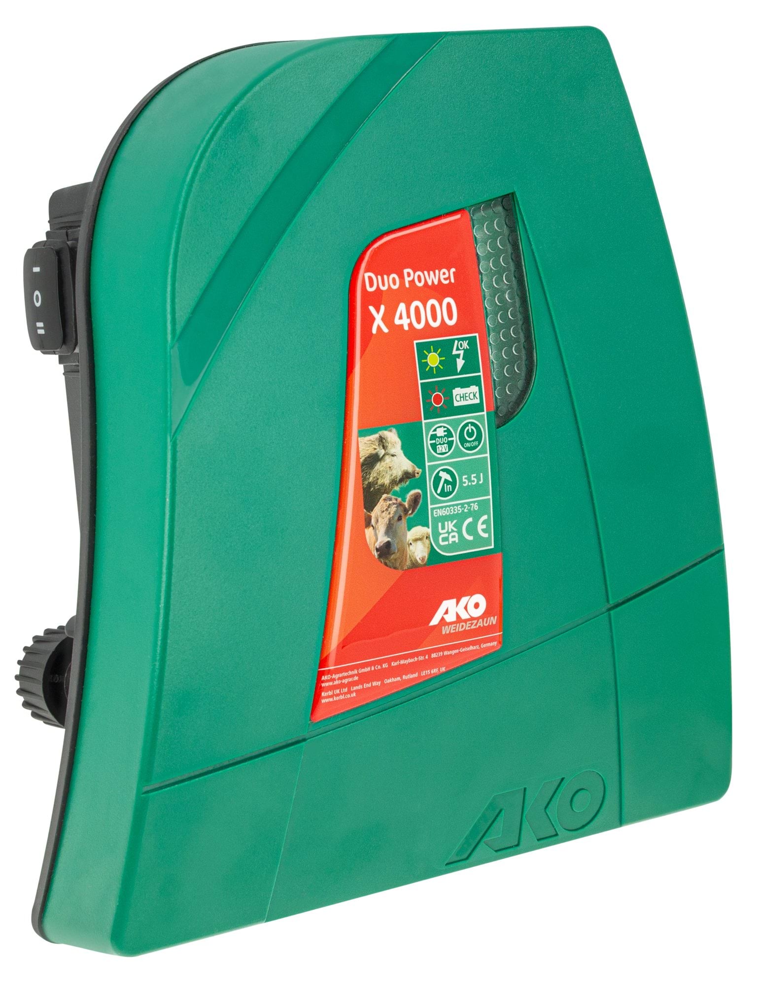 Elektryzator uniwersalny DUO Power X 4000, dla dzików, bydła, owiec i kóz, 5.5 J, AKO - Cavalo